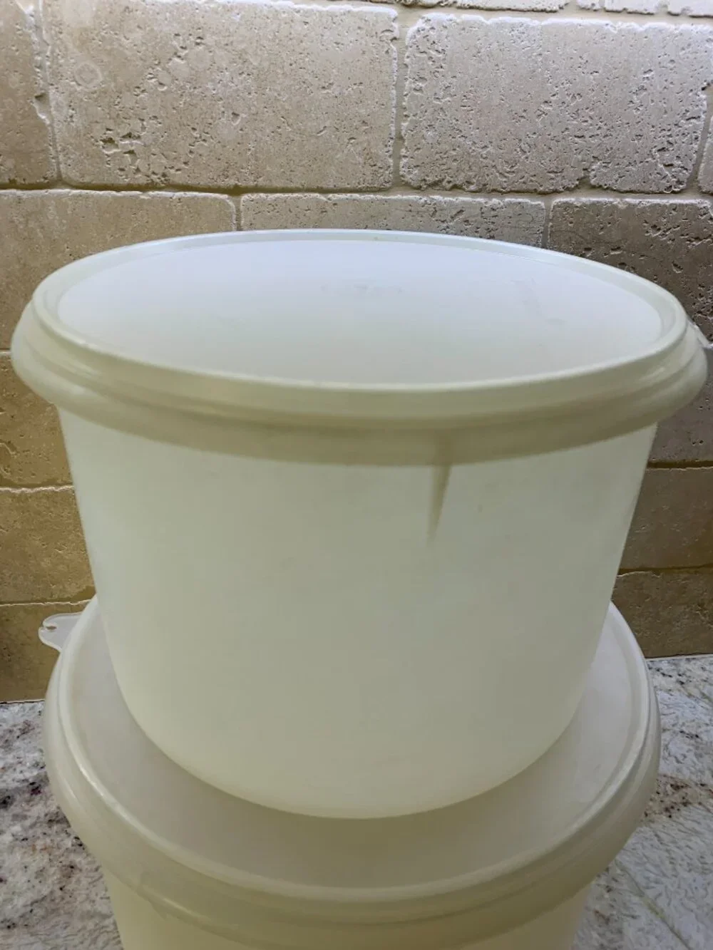 Vintage Tupperware round stacking canister set 1970's